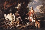 FYT, Jan Diana with Her Hunting Dogs beside Kill  dfg oil painting picture wholesale